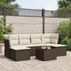 Image de Salon de jardin 7 pcs - Marron résine tressée