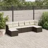 Image de vidaXL Salon de jardin 7 pcs coussins marron