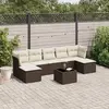 Image de vidaXL Salon de jardin 8 pcs marron résine tressée