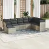 Image de vidaXL Salon de jardin 8 pcs gris clair résine