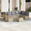 Image de vidaXL Salon de jardin 10 pcs Résine tressée - Beige