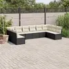 Image de vidaXL Salon de jardin 10 pcs avec coussins - Noir