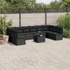 Image de vidaXL Salon de Jardin 11 pcs - Noir Résine Tressée