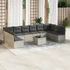 Image de vidaXL Salon de jardin 11 pcs - Gris clair