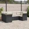 Image de vidaXL Salon de jardin 6 pcs - Noir résine tressée