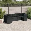 Image de VIDAXL Salon de jardin 7 pcs - Noir résine tressée