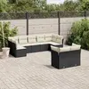 Image de vidaXL Salon de jardin 9 pcs - Noir