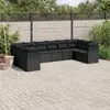 Image de vidaXL Salon de jardin 10 pcs noir résine tressée