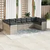 Image de VIDAXL Salon 10 pcs gris clair résine tressée