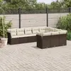Image de vidaXL Salon de jardin 10 pcs avec coussins marron