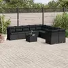 Image de vidaXL Salon de jardin 11 pcs - Noir