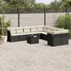 Image de vidaXL Salon de jardin 11 pcs - Noir Résine Tressée
