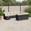 Image de VidaXL Salon de jardin 11 pcs - Noir
