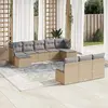 Image de vidaXL Salon de jardin 10 pcs - Beige