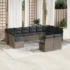 Image de VIDAXL Salon de jardin - Gris, résine tressée avec rangement intégré