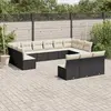 Image de vidaXL Salon de jardin 13 pcs - Noir