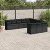 Image de vidaXL Salon de jardin 11 pièces - Noir - Résine tressée