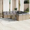 Image de vidaXL Salon de jardin avec coussins 12 pcs beige résine tressée