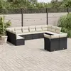 Image de vidaXL Salon de jardin 12 pcs avec coussins résine tressée - Noir