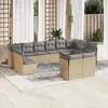 Image de vidaXL Salon de jardin 12 pcs - Beige Résine Tressée