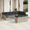 Image de vidaXL Salon de jardin 13 pcs avec coussins - Gris clair