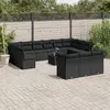 Image de Salon de jardin avec coussins 14 pcs - Noir