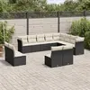 Image de vidaXL Salon de jardin 12 pcs avec coussins noir