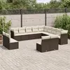 Image de Vidaxl Salon de jardin 13 pcs - Marron résine tressée