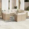 Image de vidaXL Salon de Jardin 11 pcs Beige Résine Tressée