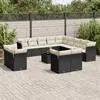 Image de vidaXL 14 pcs noir résine tressée