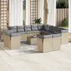 Image de vidaXL Salon de jardin coussins 14 pcs - Beige