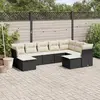 Image de Salon de jardin vidaXL 9 pièces avec coussins - Noir