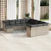 Image de Salon de jardin vidaXL 12 pcs gris résine tressée
