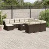 Image de vidaXL Salon de jardin 13 pcs marron résine tressée