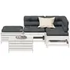 Image de vidaXL Salon de jardin 5 pcs - Blanc