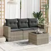 Image de Salon de jardin vidaXL 4 pcs gris clair résine tressée