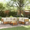 Image de vidaXL Salon de jardin 6 pcs coussins - Bois d'acacia solide