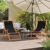 Image de vidaXL Chaises de plage pliables lot de 2 - Noir