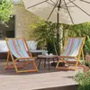 Image de vidaXL Chaises de plage pliables en tissu - Lot de 2