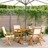 Image de vidaXL Chaises de jardin pliantes tissu et bois