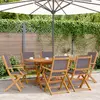 Image de vidaXL Chaises pliantes - Tissu et bois massif