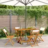 Image de vidaXL Chaises de jardin pliantes - Bois massif - Tissu blanc crème