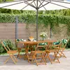 Image de vidaXL Chaises pliantes de jardin - Vert - Tissu et bois massif