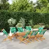 Image de vidaXL Chaises de jardin pliantes - Lot de 8 vert tissu et bois massif