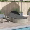 Image de vidaXL Chaise longue double Résine Gris