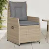 Image de vidaXL Chaise inclinable de jardin avec coussin - Résine tressée