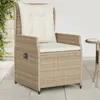 Image de vidaXL Chaises inclinables de jardin résine tressée beige - Lot de 2