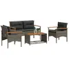 Image de Salon de jardin vidaXL 4 pcs - Gris