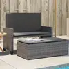Image de vidaXL Banc de jardin avec coussins et repose-pied gris résine tressée