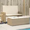 Image de vidaXL Banc de jardin et coussins et repose-pied beige résine tressée